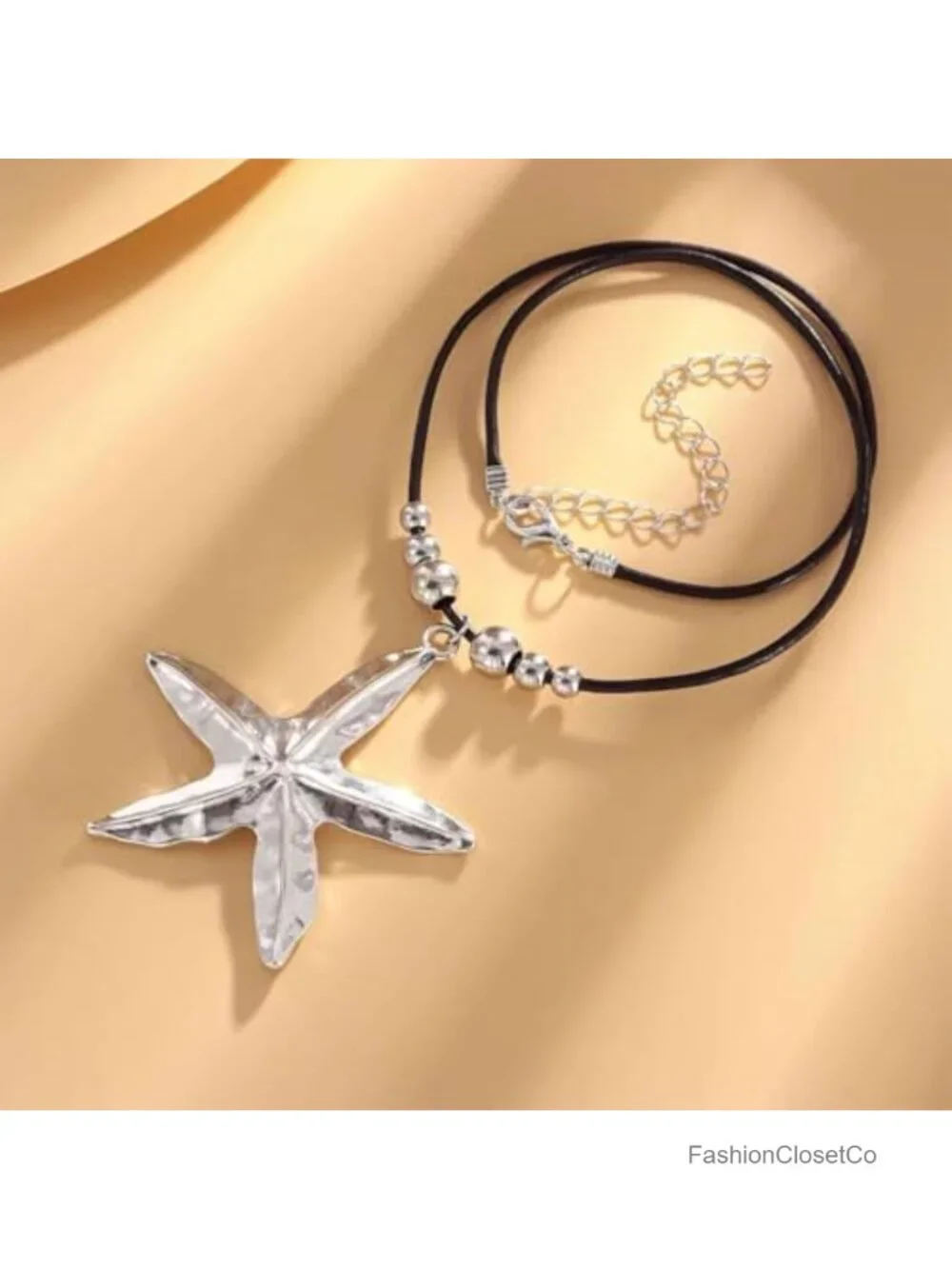 Starfish Pendant Necklace Gold Ocean Jewelry for Women Halloween Beach Vacation